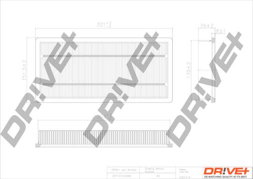 Dr!ve+ DP1110.10.0099 - Воздушный фильтр, двигатель autospares.lv