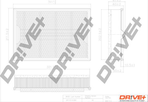Dr!ve+ DP1110.10.0061 - Воздушный фильтр, двигатель autospares.lv