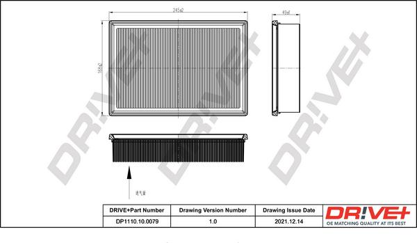 Dr!ve+ DP1110.10.0079 - Воздушный фильтр, двигатель autospares.lv