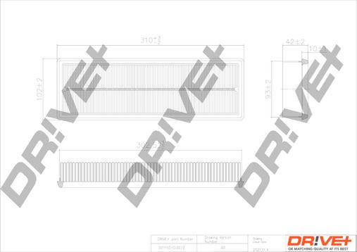 Dr!ve+ DP1110.10.0073 - Воздушный фильтр, двигатель autospares.lv