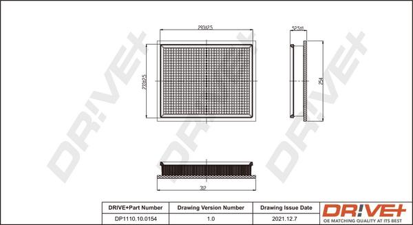 Dr!ve+ DP1110.10.0154 - Воздушный фильтр, двигатель autospares.lv