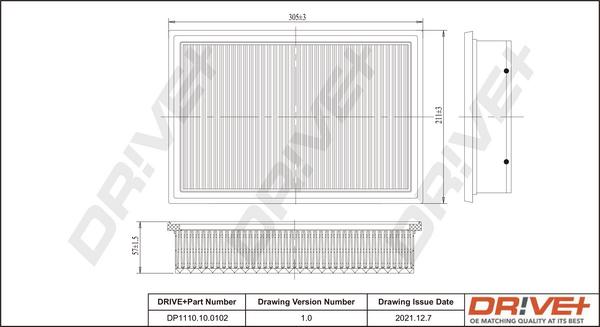 Dr!ve+ DP1110.10.0102 - Воздушный фильтр, двигатель autospares.lv