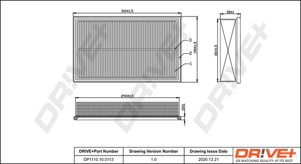 Dr!ve+ DP1110.10.0113 - Воздушный фильтр, двигатель autospares.lv