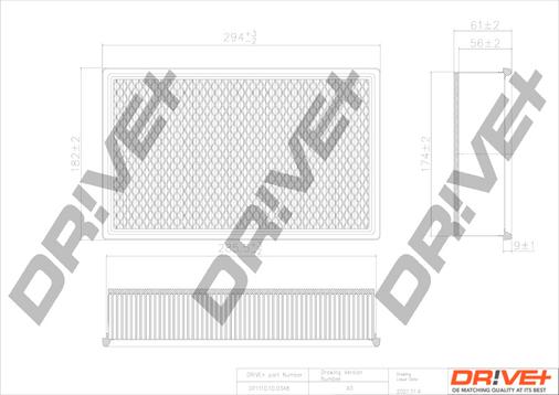 Dr!ve+ DP1110.10.0348 - Воздушный фильтр, двигатель autospares.lv