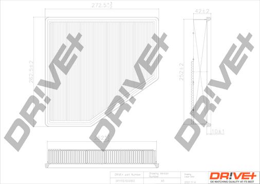 Dr!ve+ DP1110.10.0353 - Воздушный фильтр, двигатель autospares.lv