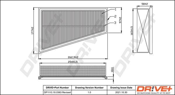 Dr!ve+ DP1110.10.0363 - Воздушный фильтр, двигатель autospares.lv