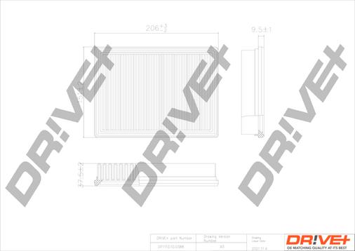 Dr!ve+ DP1110.10.0388 - Воздушный фильтр, двигатель autospares.lv