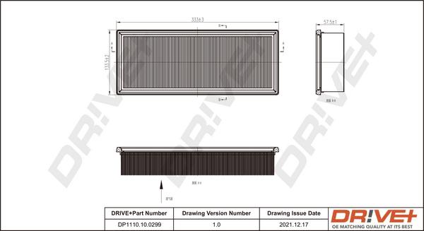 Dr!ve+ DP1110.10.0299 - Воздушный фильтр, двигатель autospares.lv