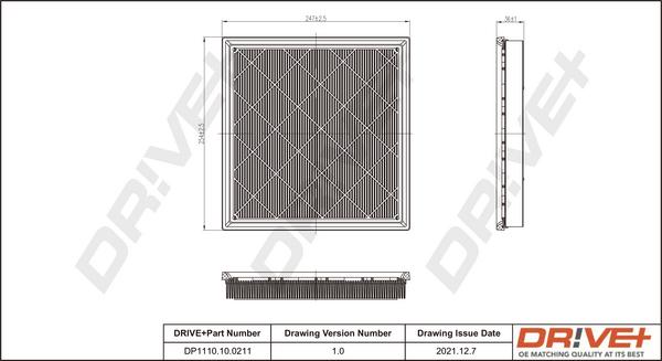 Dr!ve+ DP1110.10.0211 - Воздушный фильтр, двигатель autospares.lv