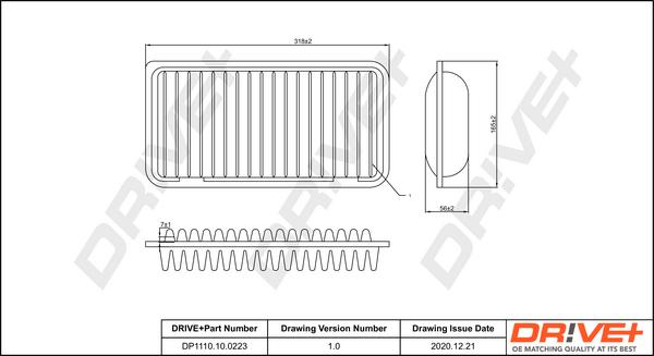 Dr!ve+ DP1110.10.0223 - Воздушный фильтр, двигатель autospares.lv