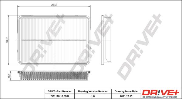 Dr!ve+ DP1110.10.0704 - Воздушный фильтр, двигатель autospares.lv