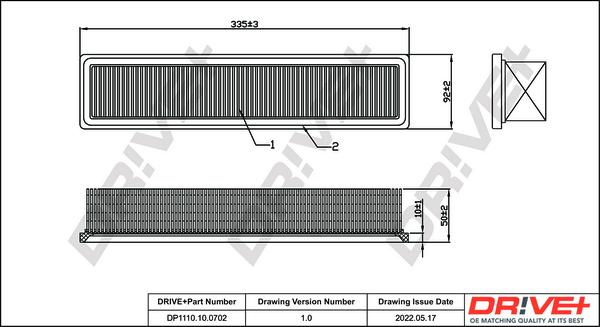 Dr!ve+ DP1110.10.0702 - Воздушный фильтр, двигатель autospares.lv