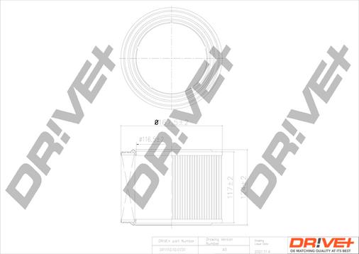 Dr!ve+ DP1110.10.0731 - Воздушный фильтр, двигатель autospares.lv