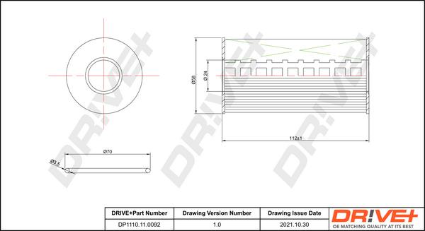 Dr!ve+ DP1110.11.0092 - Масляный фильтр autospares.lv