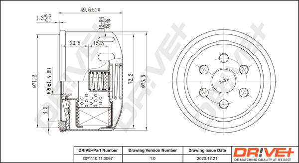 Dr!ve+ DP1110.11.0067 - Масляный фильтр autospares.lv