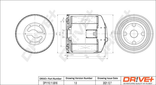 Dr!ve+ DP1110.11.0016 - Масляный фильтр autospares.lv