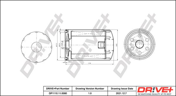 Dr!ve+ DP1110.11.0080 - Масляный фильтр autospares.lv