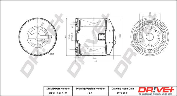 Dr!ve+ DP1110.11.0168 - Масляный фильтр autospares.lv