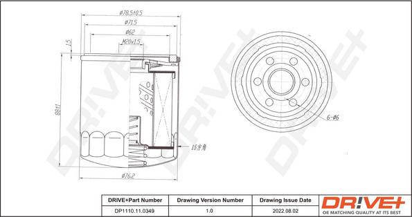 Dr!ve+ DP1110.11.0349 - Масляный фильтр autospares.lv