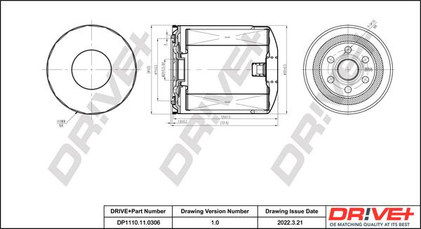 Dr!ve+ DP1110.11.0306 - Масляный фильтр autospares.lv