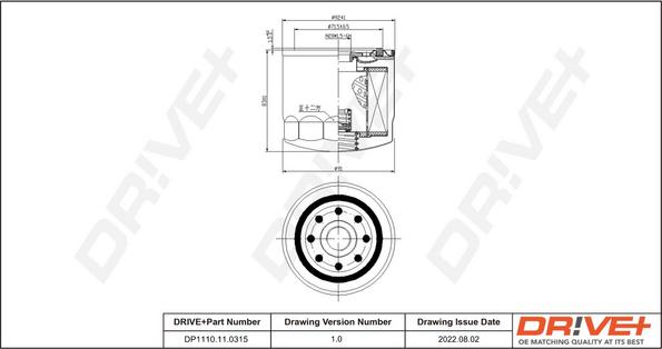 Dr!ve+ DP1110.11.0319 - Масляный фильтр autospares.lv