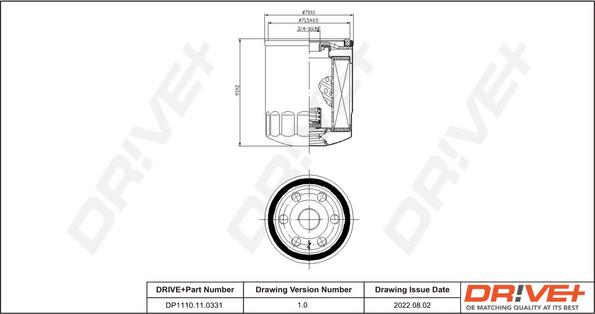 Dr!ve+ DP1110.11.0331 - Масляный фильтр autospares.lv