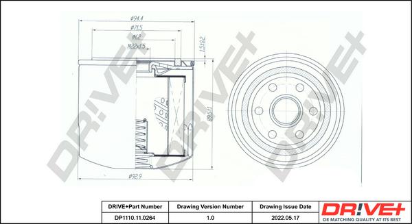 Dr!ve+ DP1110.11.0264 - Масляный фильтр autospares.lv