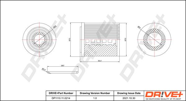 Dr!ve+ DP1110.11.0214 - Масляный фильтр autospares.lv