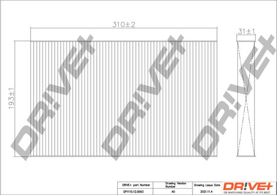 Dr!ve+ DP1110.12.0093 - Фильтр воздуха в салоне autospares.lv