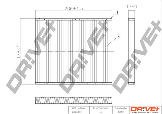 Dr!ve+ DP1110.12.0045 - Фильтр воздуха в салоне autospares.lv