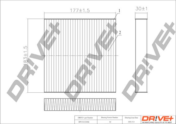 Dr!ve+ DP1110.12.0046 - Фильтр воздуха в салоне autospares.lv