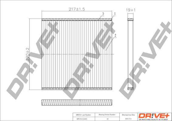 Dr!ve+ DP1110.12.0051 - Фильтр воздуха в салоне autospares.lv