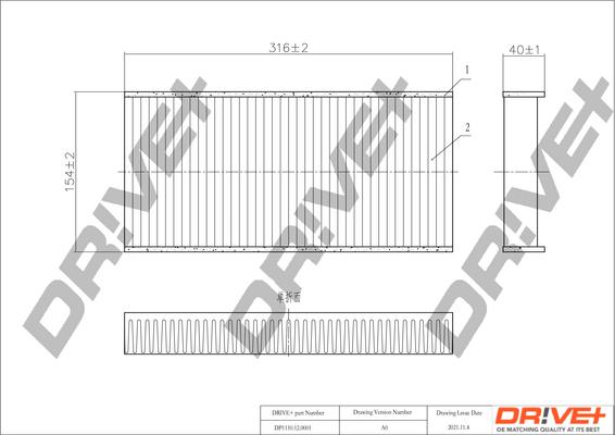 Dr!ve+ DP1110.12.0001 - Фильтр воздуха в салоне autospares.lv