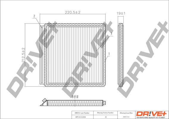 Dr!ve+ DP1110.12.0008 - Фильтр воздуха в салоне autospares.lv