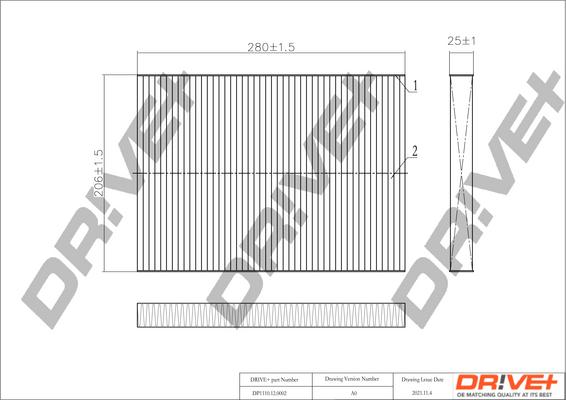 Dr!ve+ DP1110.12.0002 - Фильтр воздуха в салоне autospares.lv