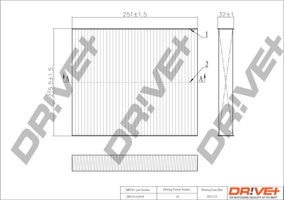 Dr!ve+ DP1110.12.0018 - Фильтр воздуха в салоне autospares.lv