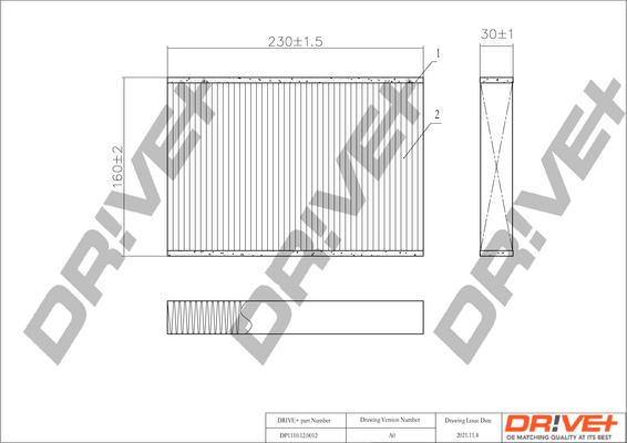 Dr!ve+ DP1110.12.0012 - Фильтр воздуха в салоне autospares.lv