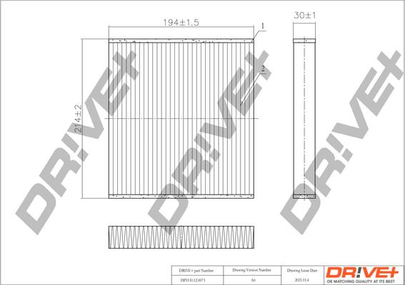 Dr!ve+ DP1110.12.0073 - Фильтр воздуха в салоне autospares.lv