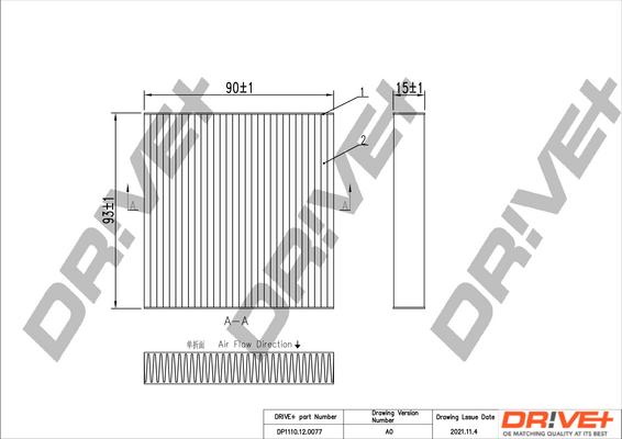 Dr!ve+ DP1110.12.0077 - Фильтр воздуха в салоне autospares.lv