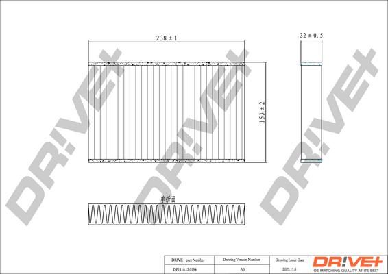 Dr!ve+ DP1110.12.0194 - Фильтр воздуха в салоне autospares.lv