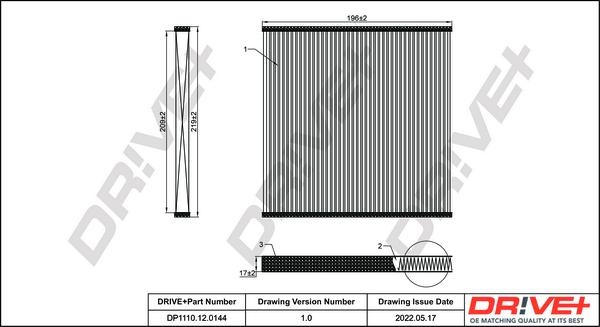 Dr!ve+ DP1110.12.0144 - Фильтр воздуха в салоне autospares.lv