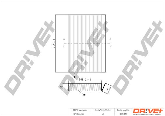 Dr!ve+ DP1110.12.0165 - Фильтр воздуха в салоне autospares.lv