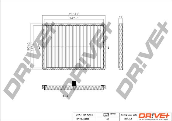 Dr!ve+ DP1110.12.0104 - Фильтр воздуха в салоне autospares.lv