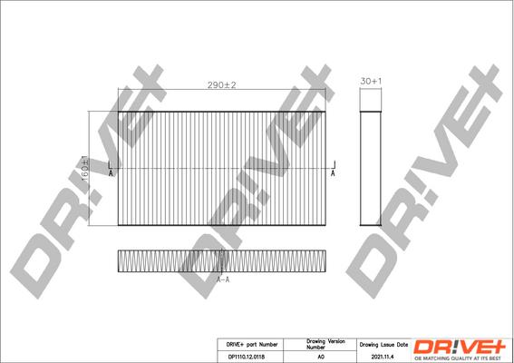 Dr!ve+ DP1110.12.0118 - Фильтр воздуха в салоне autospares.lv