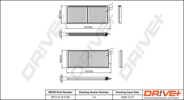 Dr!ve+ DP1110.12.0139 - Фильтр воздуха в салоне autospares.lv