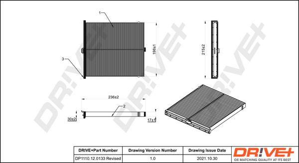 Dr!ve+ DP1110.12.0133 - Фильтр воздуха в салоне autospares.lv