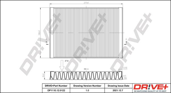 Dr!ve+ DP1110.12.0122 - Фильтр воздуха в салоне autospares.lv