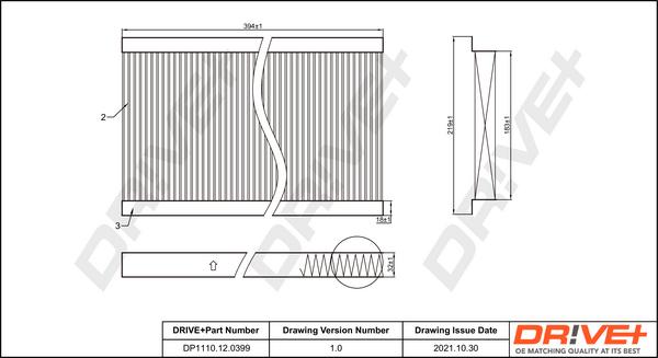 Dr!ve+ DP1110.12.0399 - Фильтр воздуха в салоне autospares.lv