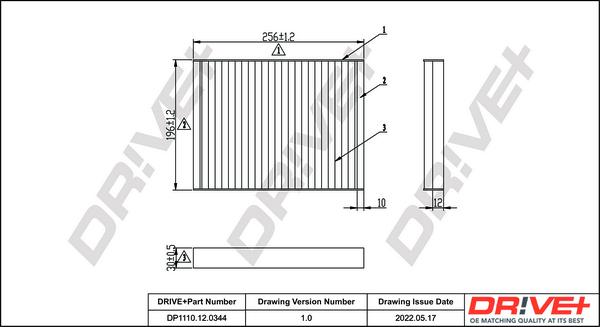 Dr!ve+ DP1110.12.0344 - Фильтр воздуха в салоне autospares.lv