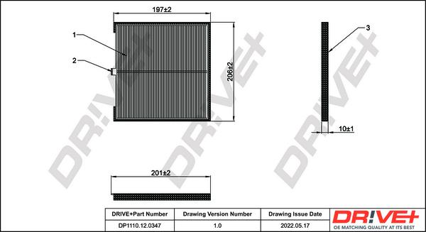 Dr!ve+ DP1110.12.0347 - Фильтр воздуха в салоне autospares.lv